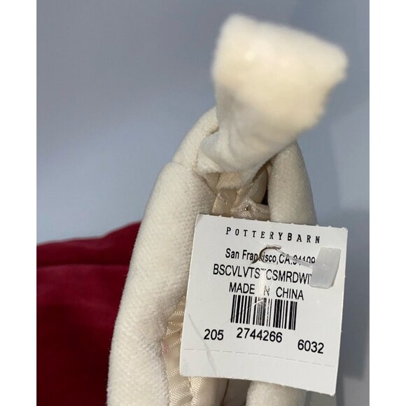 Pottery Barn Victoria Velvet Christmas Holiday Stocking Red Monogrammed 14 inch - Picture 3 of 9